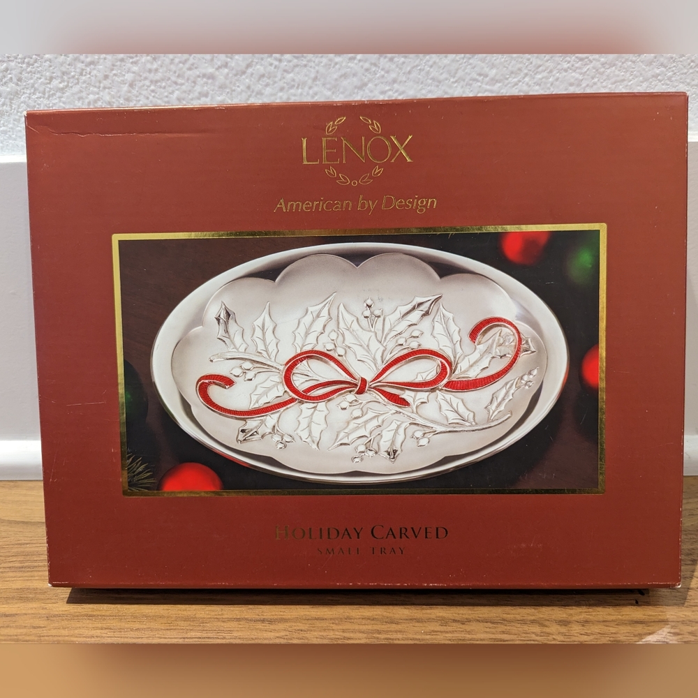 NIB Lenox Holiday Carved Small Tray